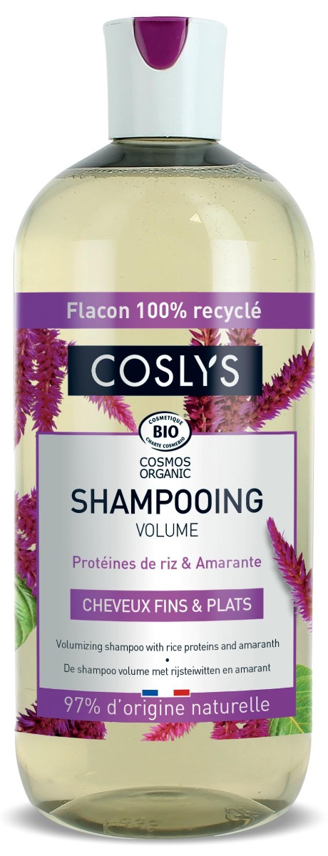 Sampon bio de ingrijire si volum pentru par fin si subtire cu proteine din orez si amarant, 500ml, Coslys
