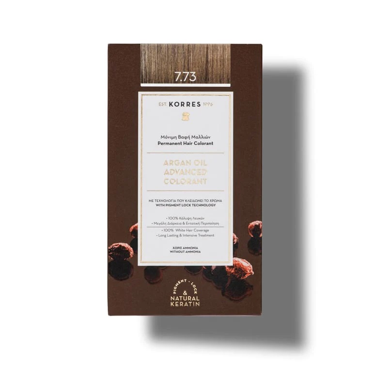 Vopsea de par Argan Oil 7.73 Golden Moca, 50ml, Korres