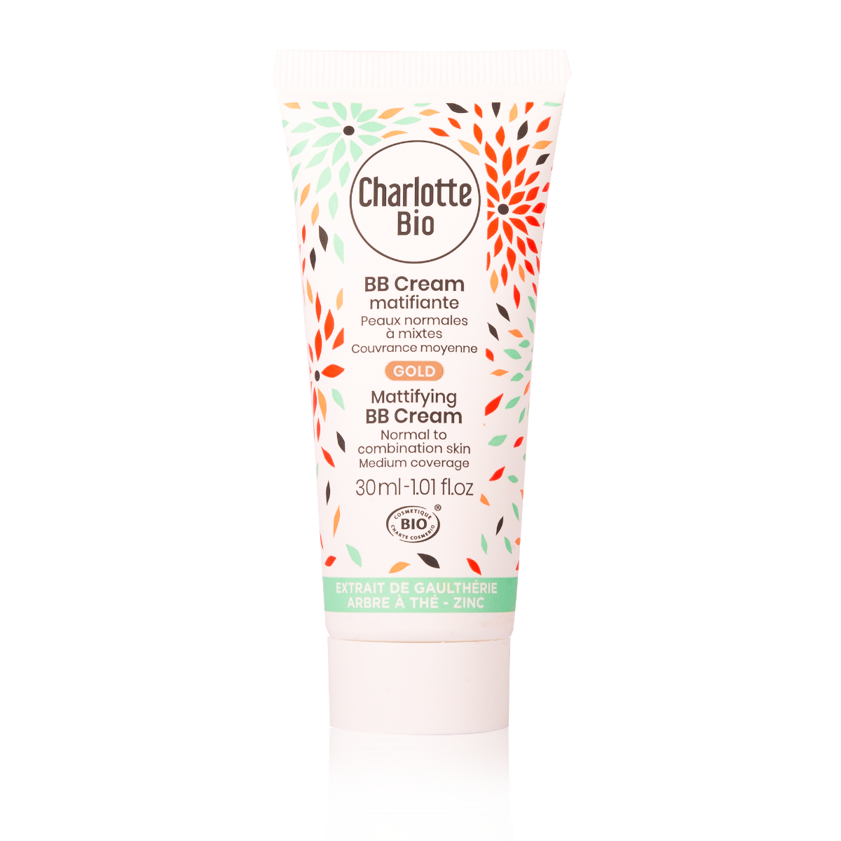 BB Cream bio matifiant pentru piele normala si mixta Gold, 30ml, Charlotte Bio