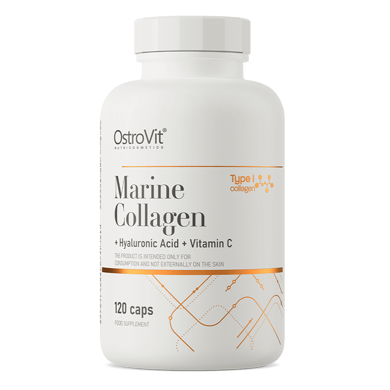 Colagen marin cu acid hialuronic si vitamina C, 120 capsule, OstroVit