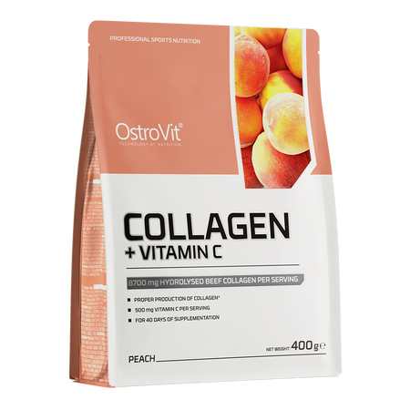 Colagen + Vitamina C cu aroma de piersici, 400g, OstroVit