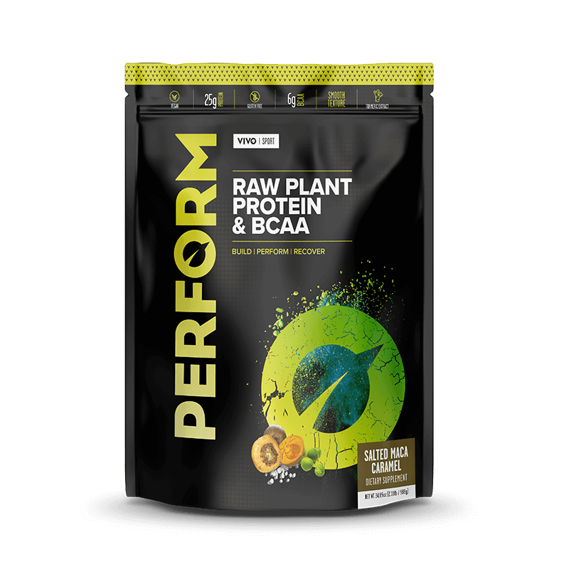 Proteine vegetale si BCAA cu aroma de Caramel sarat si Maca Perform, 988g, Vivo