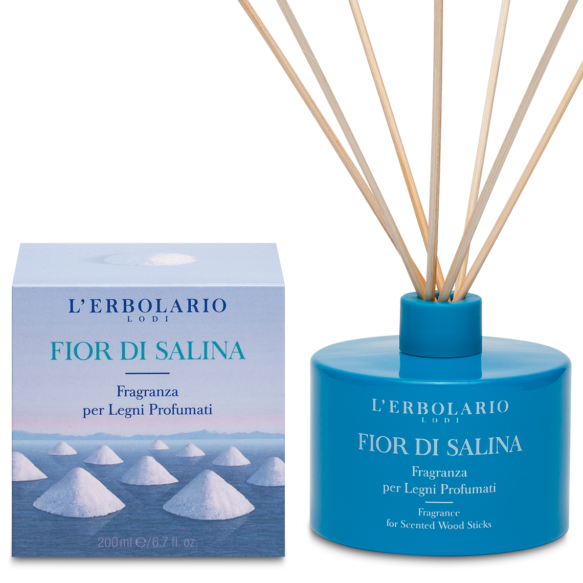 L'Erbolario Parfum pentru camera cu betisoare Fior Di Salina, 200ml