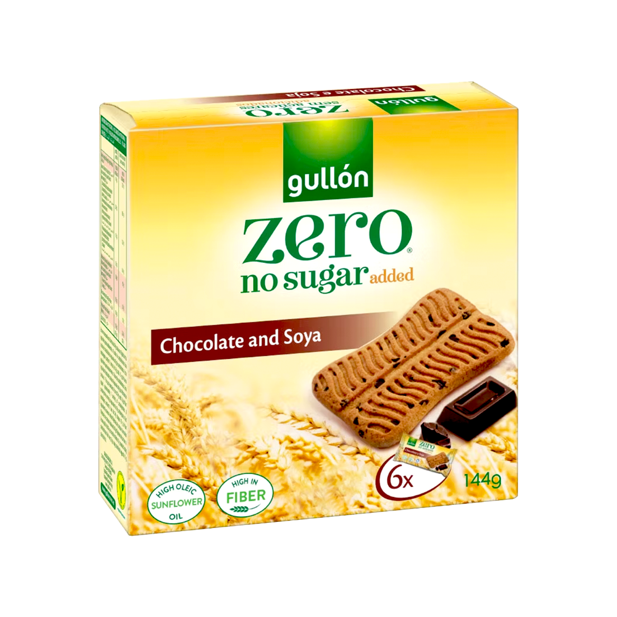 Snack de soia si ciocolata fara zahar, 144g, Gullon