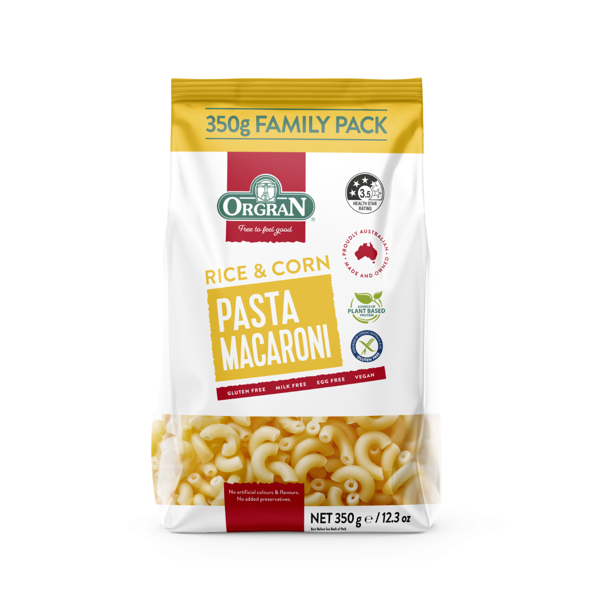 Macaroane din orez si porumb, 350g, Orgran