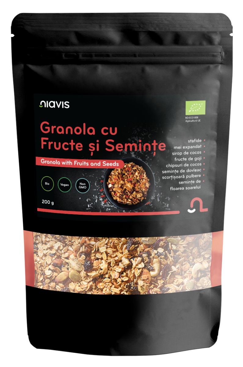 Granola cu Fructe si Seminte Eco, 200g, Niavis