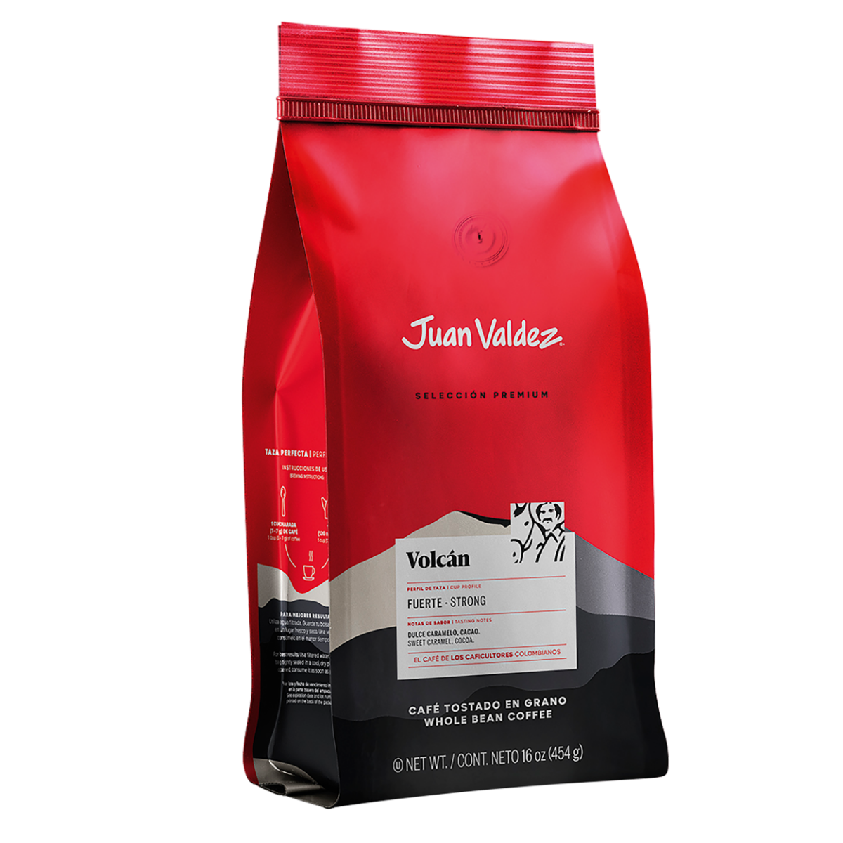 Cafea premium boabe Volcan, 454g, Juan Valdez