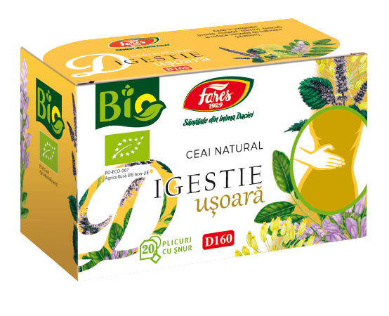Ceai bio Digestie Usoara, 20 plicuri, Fares