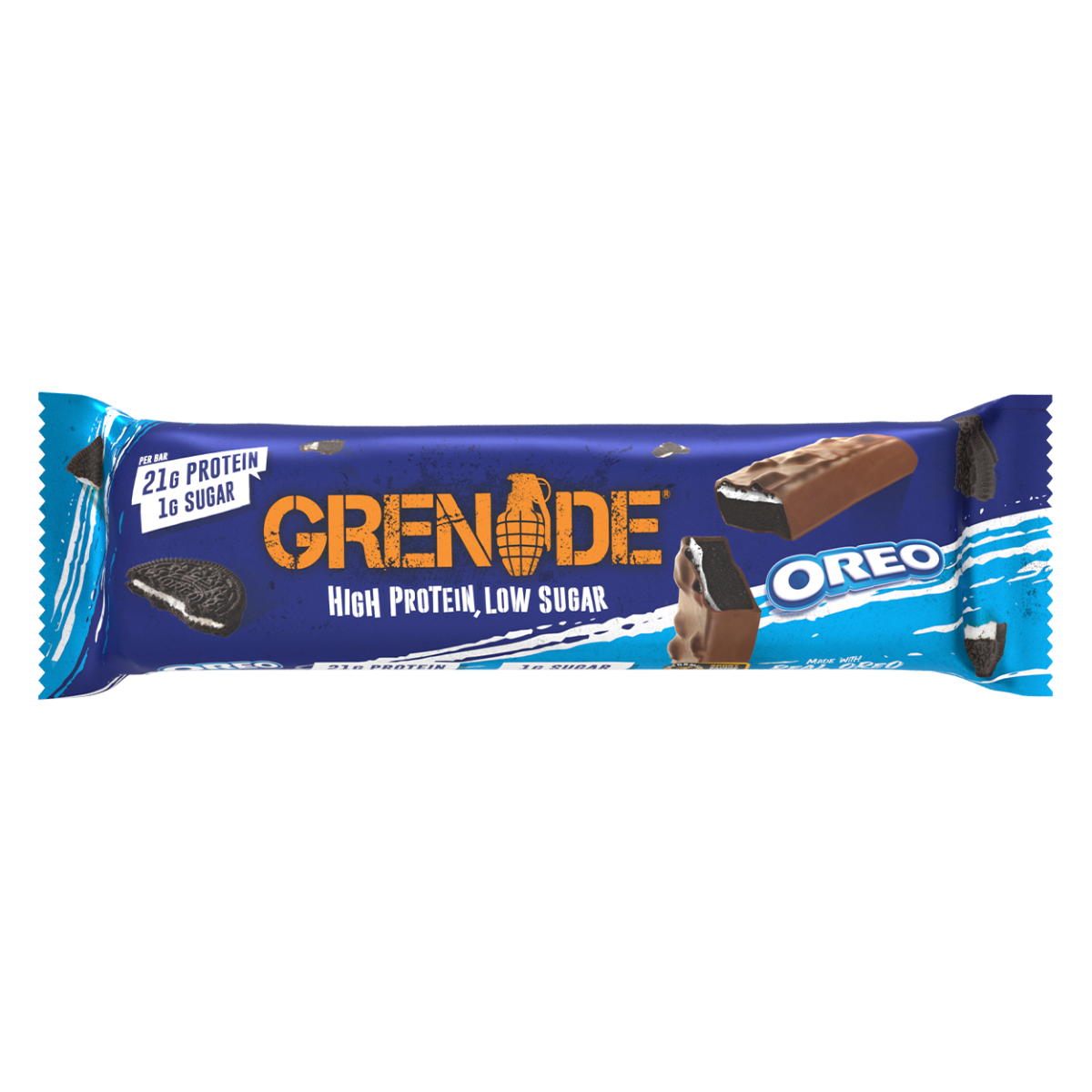 Baton proteic cu aroma de biscuiti oreo, 60g, Grenade