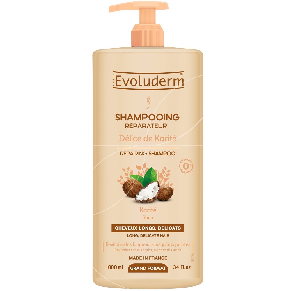 Sampon reparator Délice De Karité, 1000ml, Evoluderm