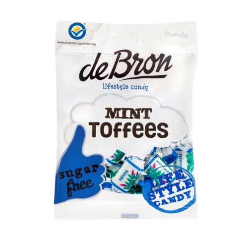 Caramele moi cu aroma de menta fara zahar si fara gluten, 90g, Debron