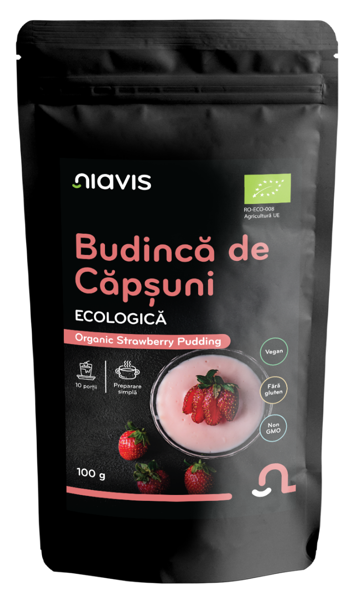 Budinca de capsune fara gluten, 100g, Niavis