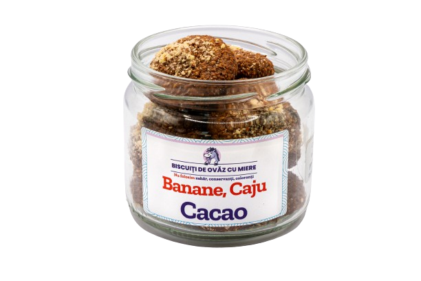 Biscuiti de ovaz cu banane caju cacao, 145g, Ohvaz