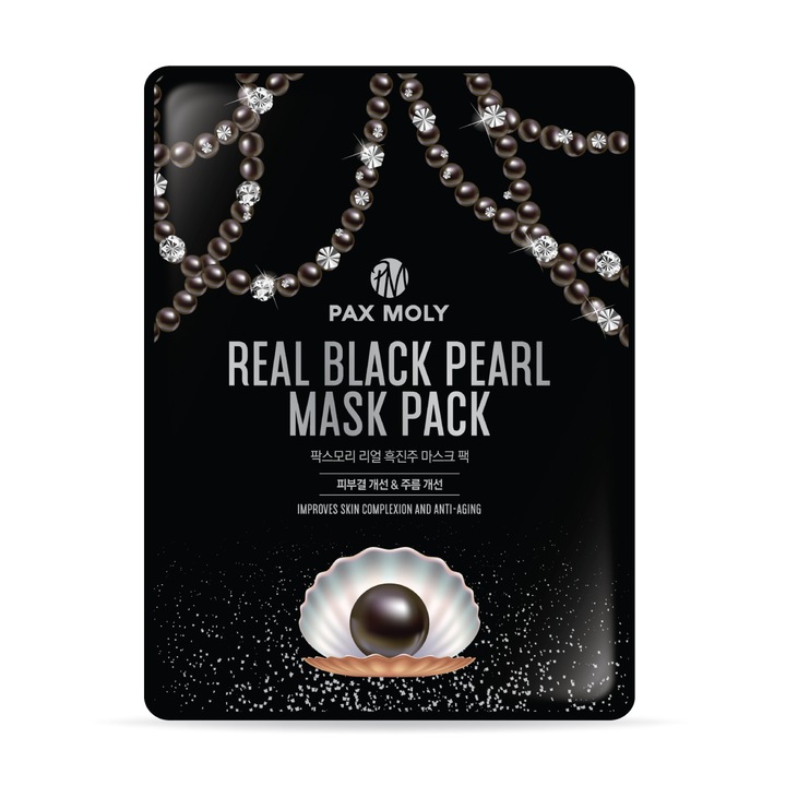 Masca tip servetel cu perle negre, 25ml, Pax Moly