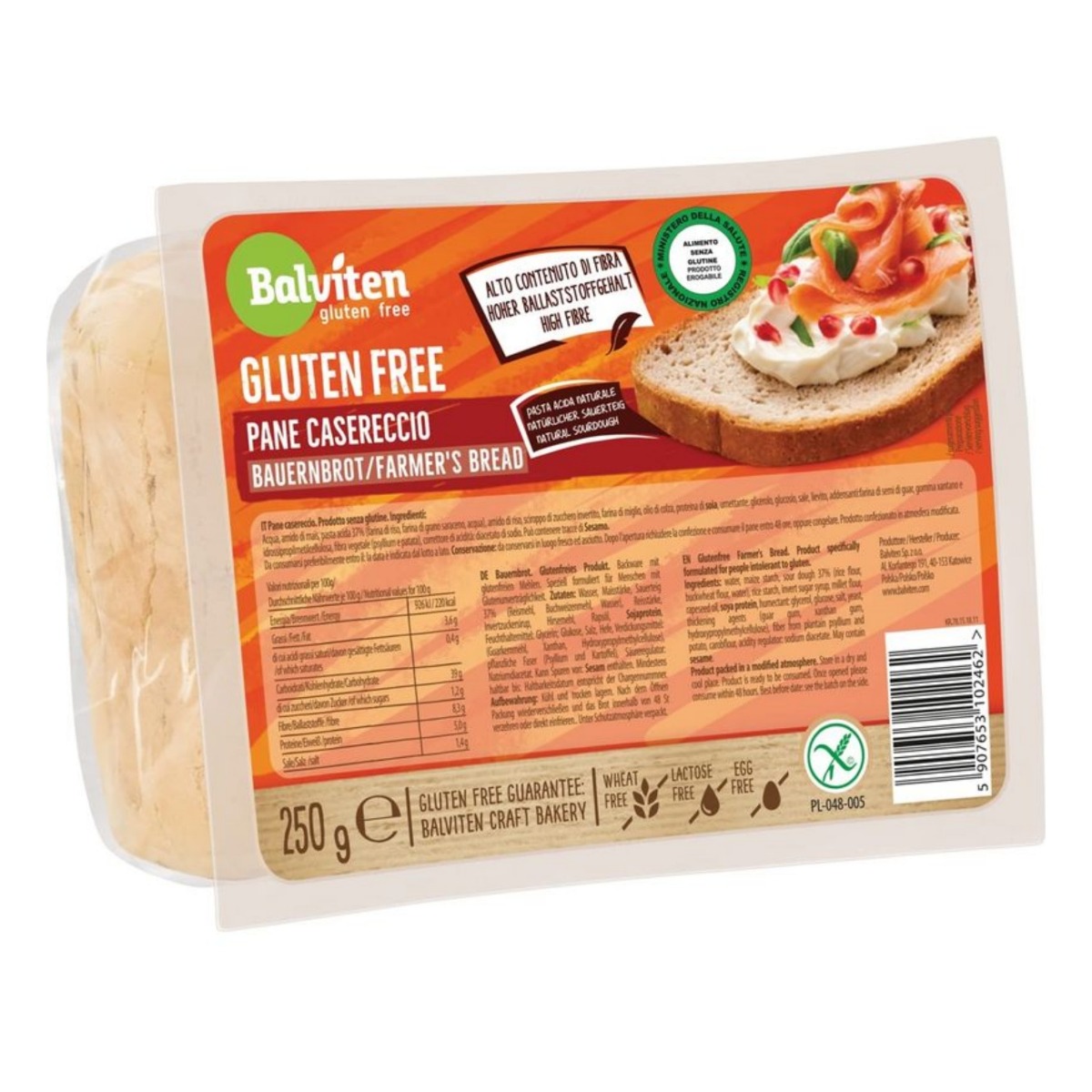 Paine feliata alba fara gluten Royal, 250g, Balviten