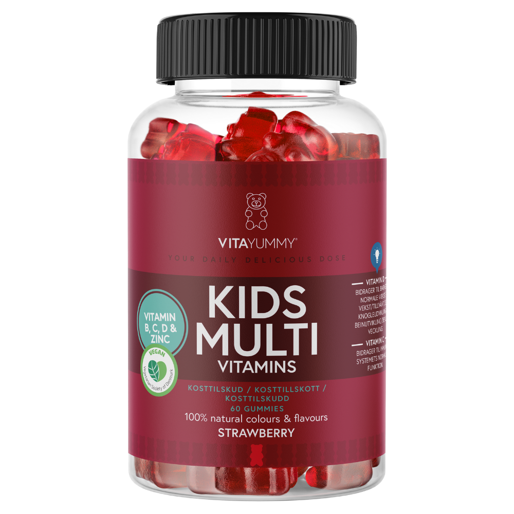 Multivitamine Kids cu aroma de capsuni, 60 jeleuri, Vitayummy