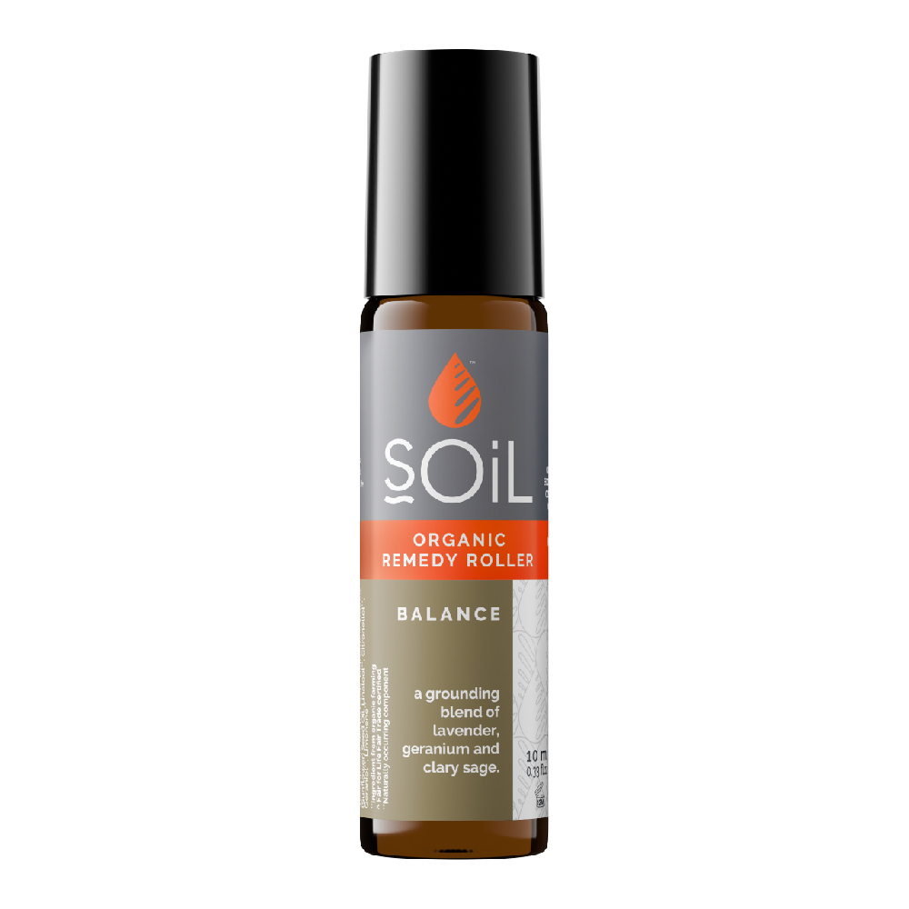 Roll-on cu uleiuri esentiale pure organice Ecocert Balance Amestec echilibrat, 10ml, Soil