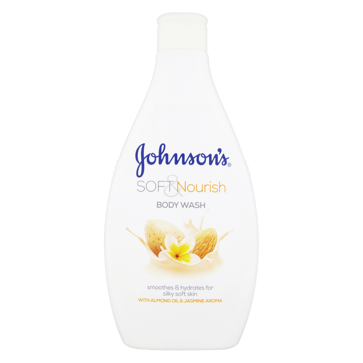 Gel de dus cu ulei de migdale si aroma de iasomie Soft & Nourish, 400ml, Johnson&Johson