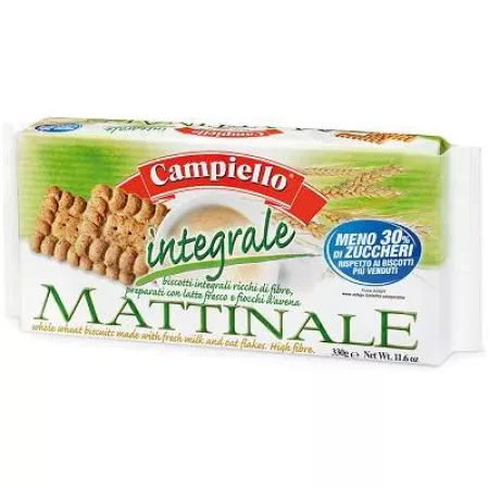 Biscuiti integrali cu 7% fibre Matinale, 330g, Campiello