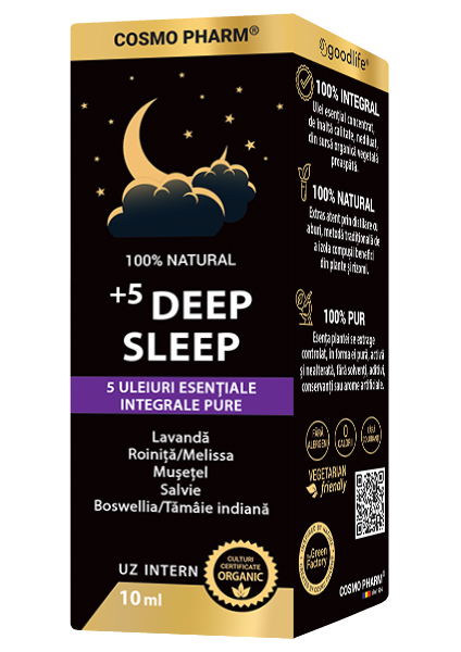 Mix de uleiuri esentiale integrale +5 Deep Sleep, 10ml, Cosmopharm
