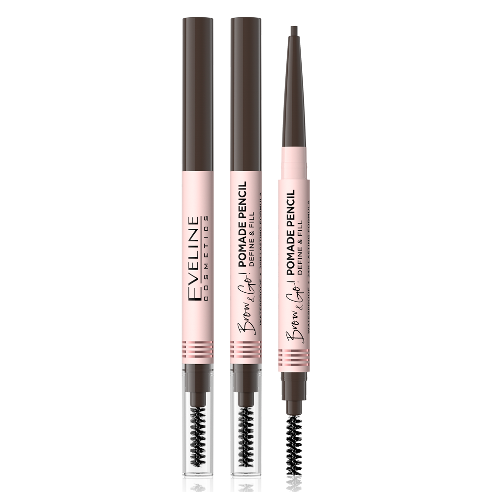 Creion de sprancene Brow & Go Pomade Dark Brown, 4g, Eveline Cosmetics