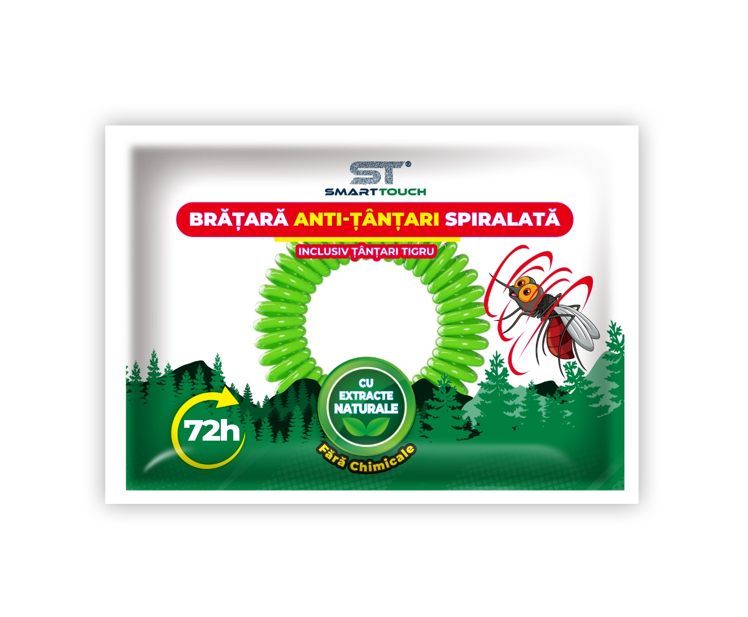 Bratara spiralata Anti-Tantari pentru copii si adulti, 1 bucata, Smart Touch