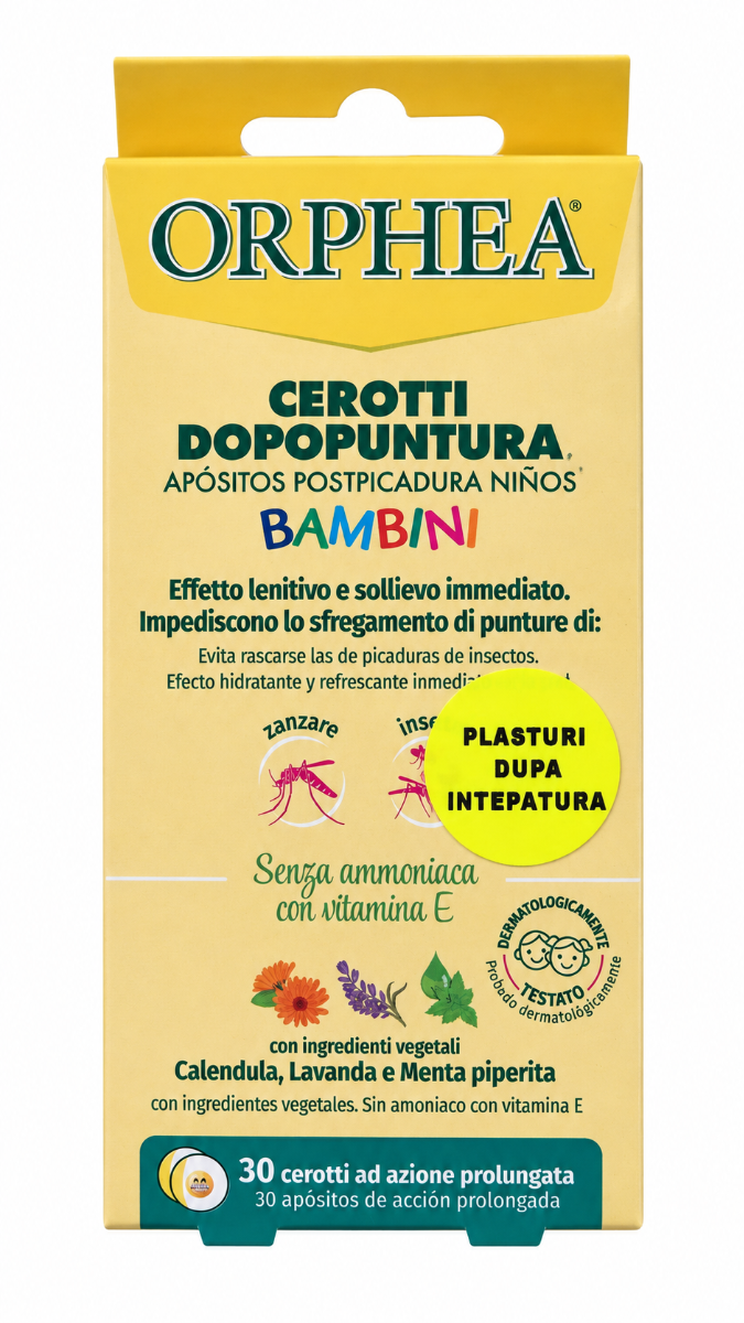Plasturi pentru copii impotriva muscaturilor de insecte, 30 bucati, Orphea