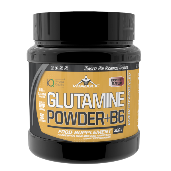 Glutamine Powder + B6 Rasberry, 300g, Vitabolic