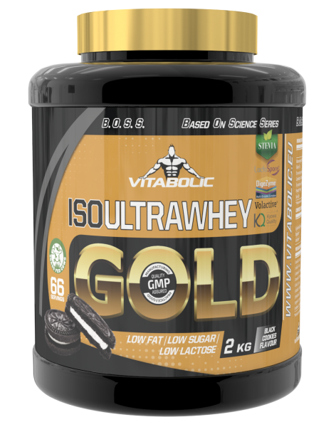 ISO UltraWhey Gold cu aroma Black Cookies, 2kg, Vitabolic