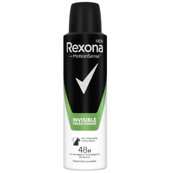 Deodorant spray Men Invisible Fresh Power, 150ml, Rexona