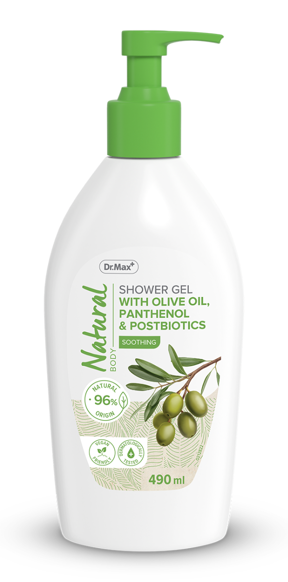 Dr. Max Natural Gel de dus cu ulei de masline, 490ml
