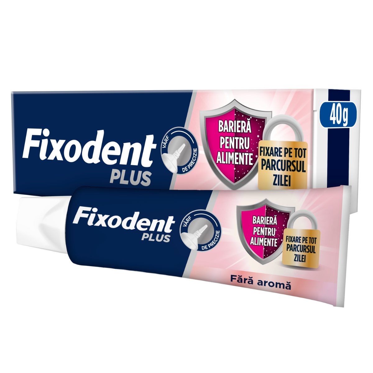 Adeziv pentru proteza dentara Plus Food Barrier, 40g, Fixodent