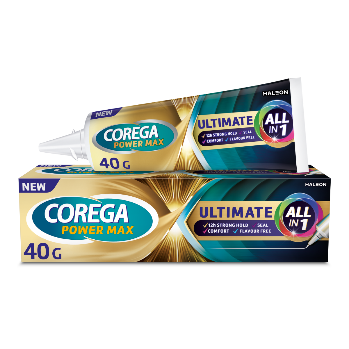 Crema adeziva pentru proteza dentara Power Max Ultimate All In One Corega, 40g, Haleon