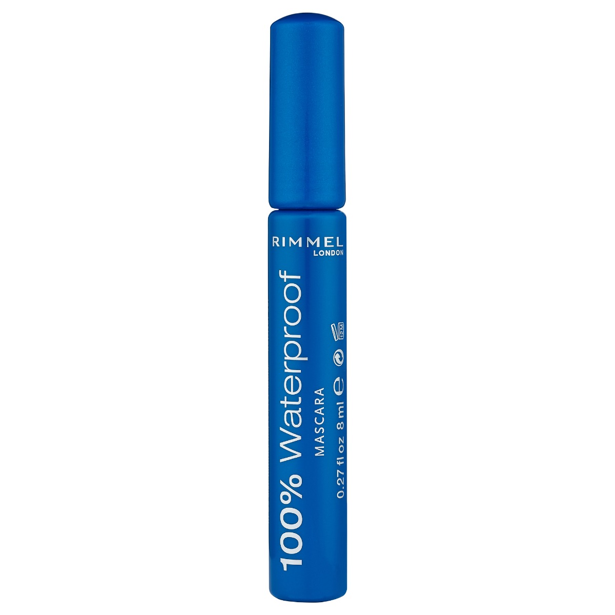 Mascara 100% Waterproof Black, 8g, Rimmel London