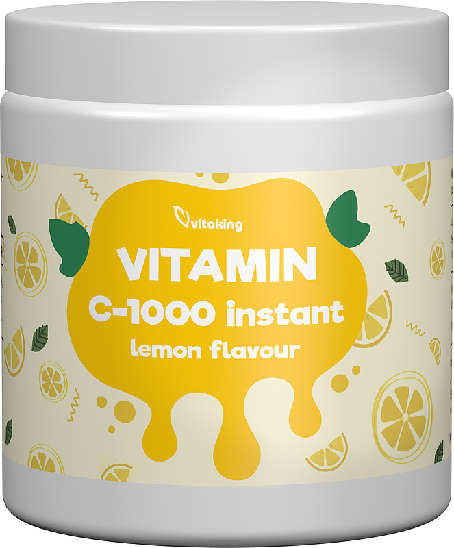 Pulbere instant de Vitamina C cu aroma de lamaie, 400g, Vitaking