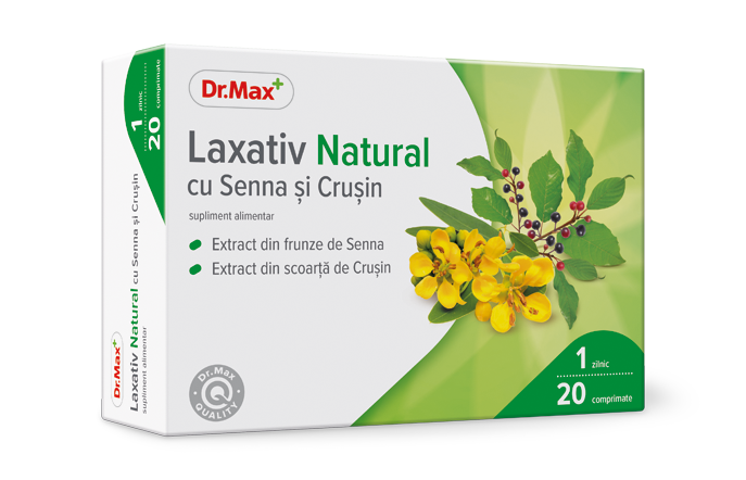 Dr. Max Laxativ Natural cu Senna si Crusin, 20 comprimate filmate