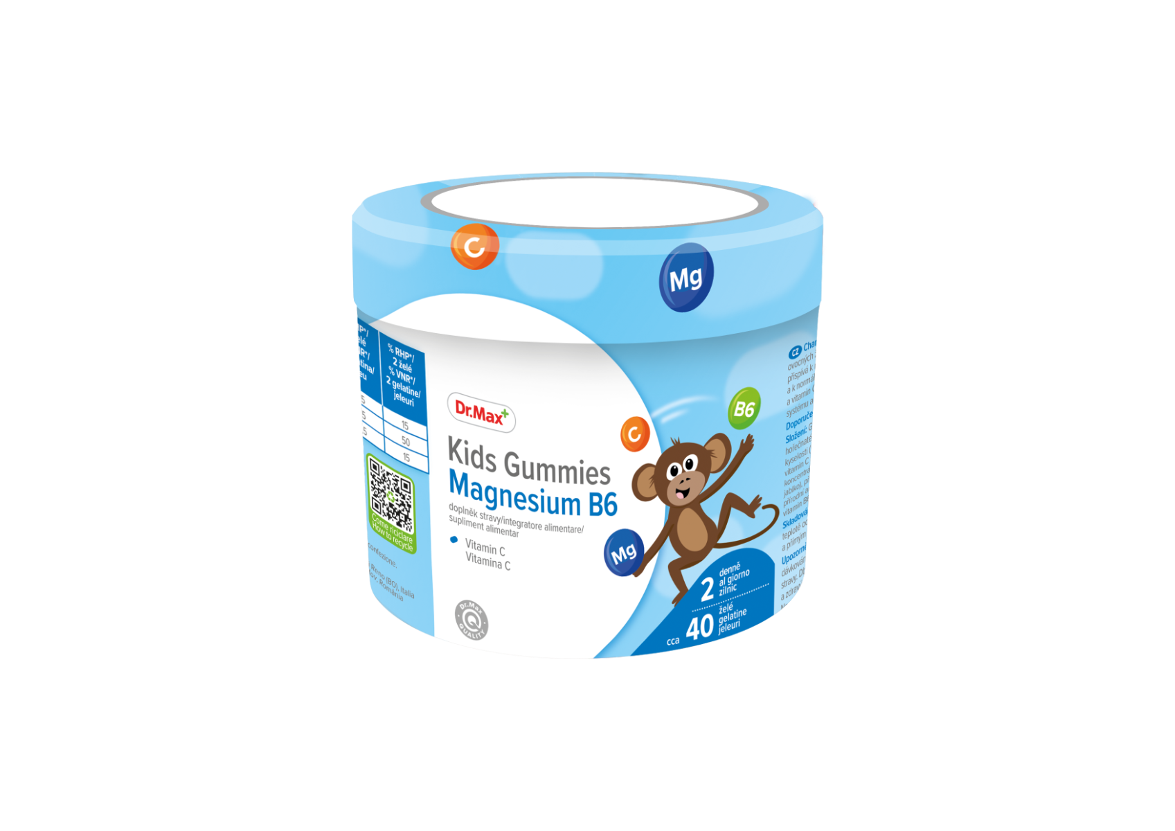Dr. Max Gummies magnesium B6 pentru copii, 40 jeleuri