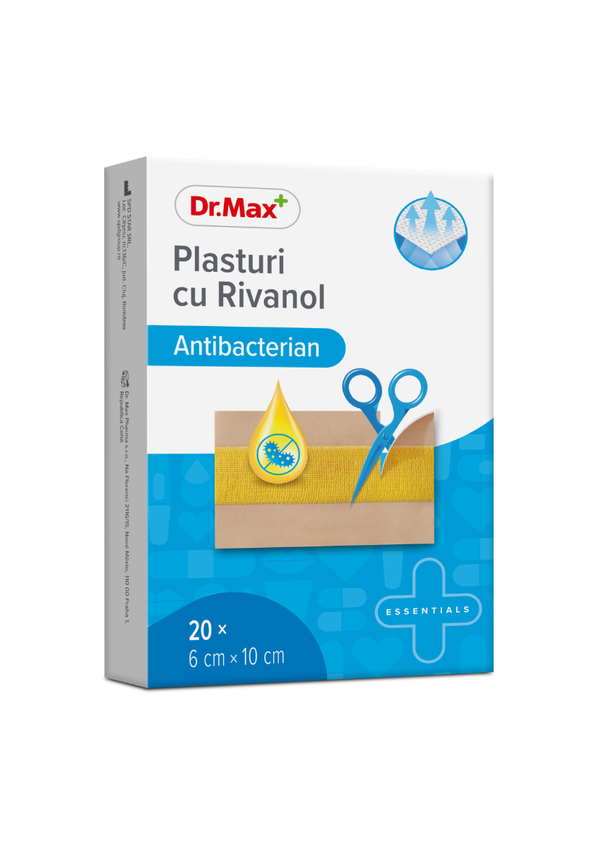 Dr. Max Plasturi cu rivanol 6x10cm, 20 bucati
