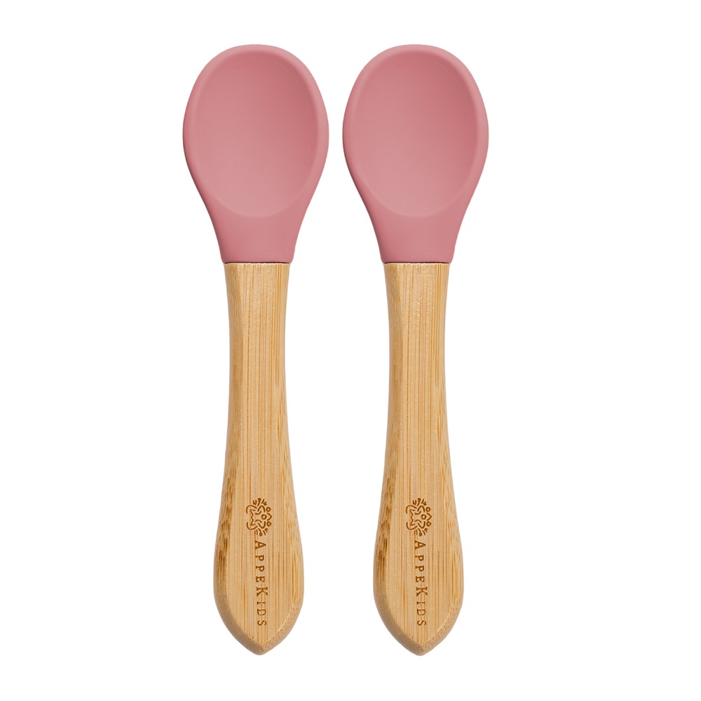 Set lingurite din bambus Old Rose 6 luni+, 2 bucati, Appekids