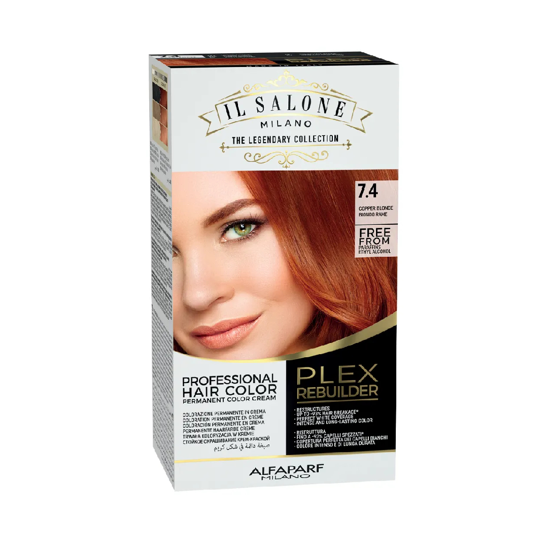 Vopsea permanenta Plex Rebuilder Nr. 7.4 Copper Blonde, 100ml, Il Salone Milano