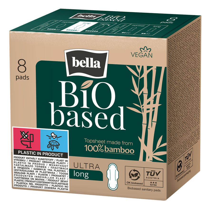 Absorbante Bio Based Long, 8 bucati, Bella