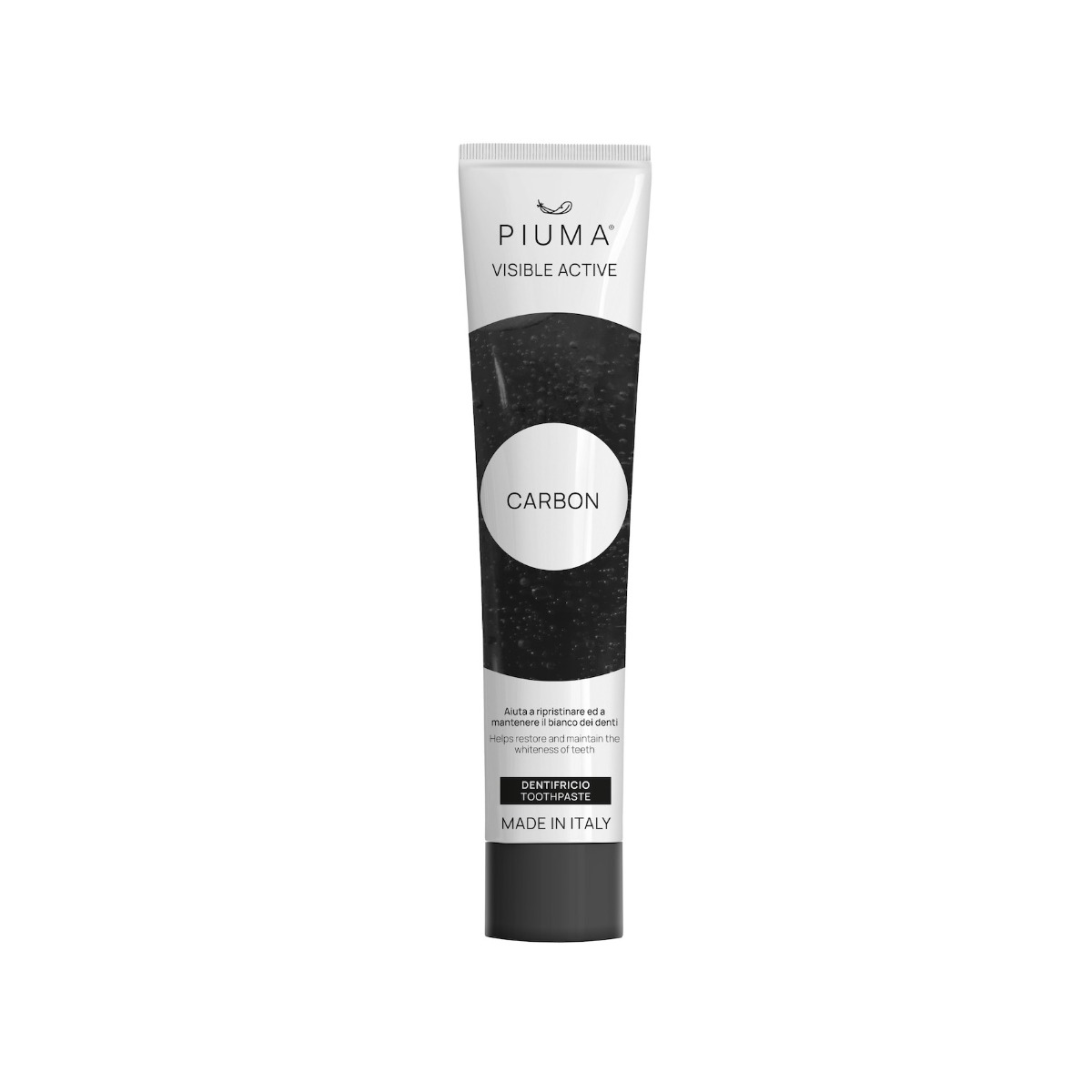 Pasta de dinti Visible Active Carbon, 75ml, Piuma