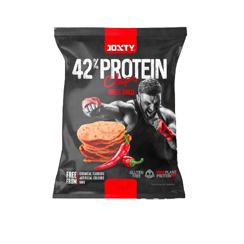 Chipsuri cu ardei gras rosu cu 22% proteine, 50g, Enjoy
