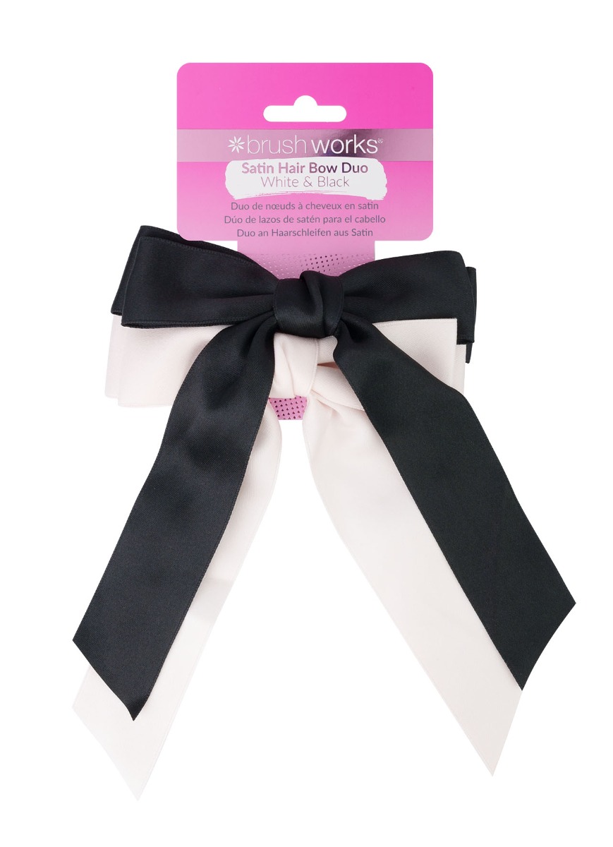 Set 2 funde de par din satin alb si negru, 1 bucata, Brushworks