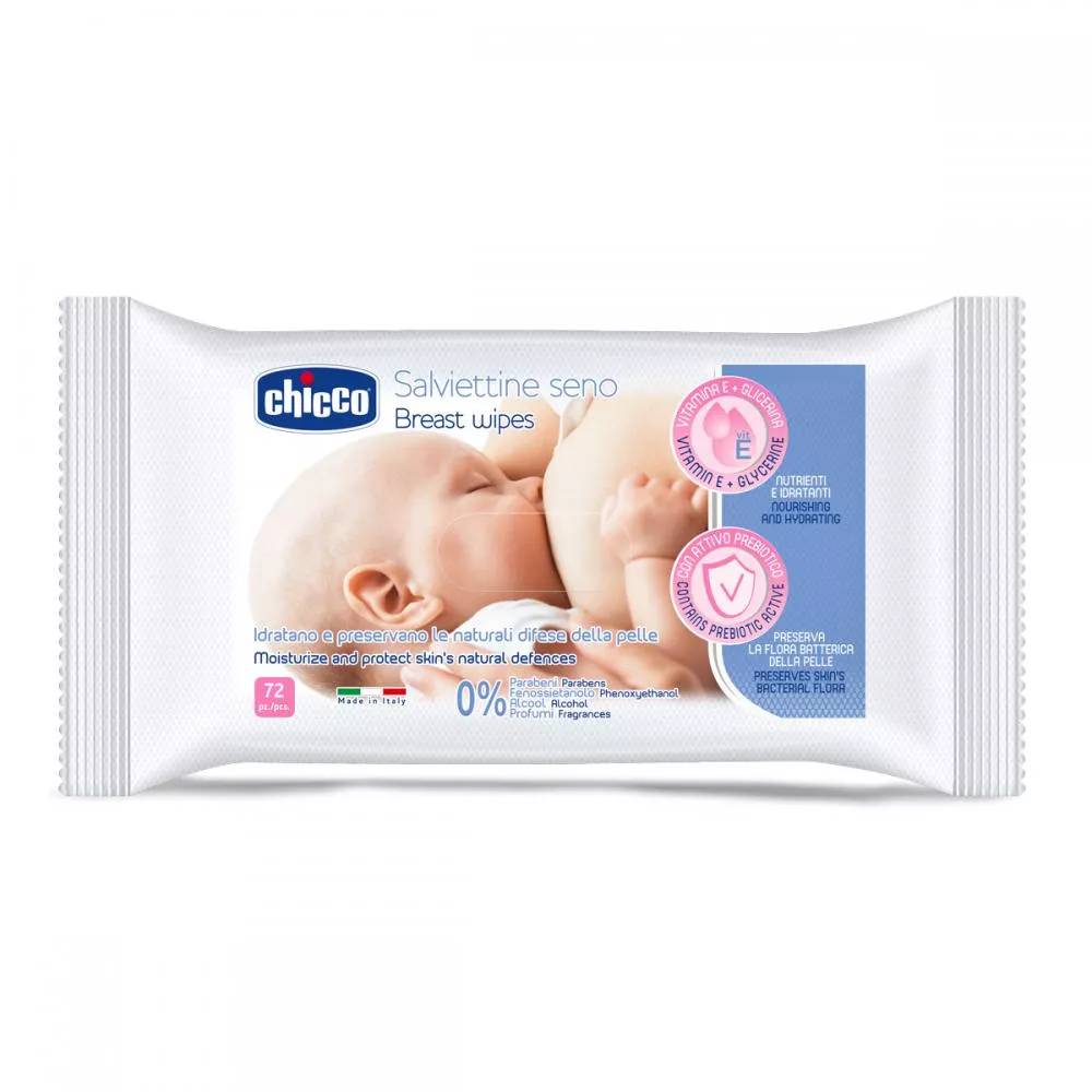 Servetele umede pentru igiena sanului 0 luni+, 72 bucati, Chicco