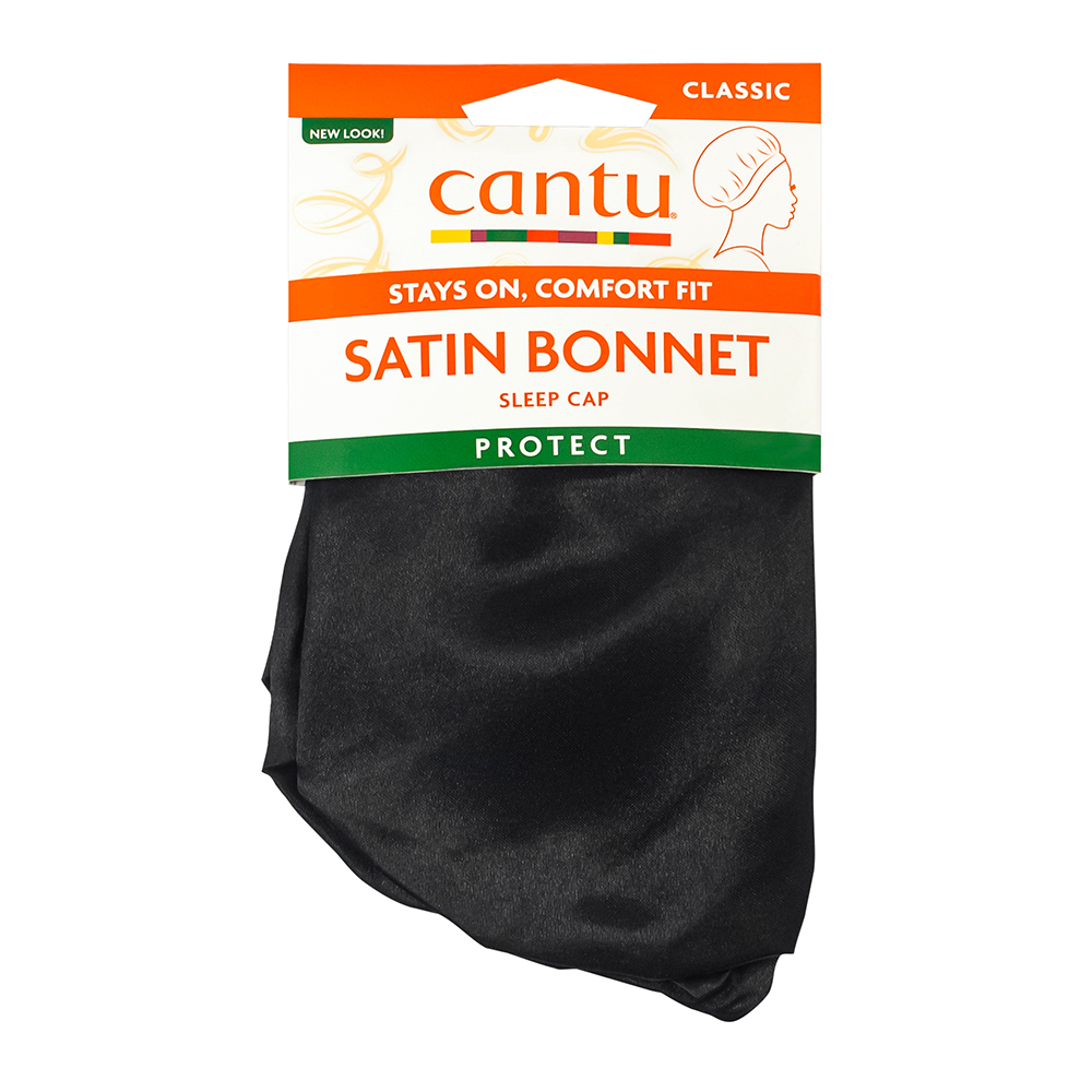 Boneta neagra din satin pentru protejarea parului Protect Classic, 1 bucata, Cantu