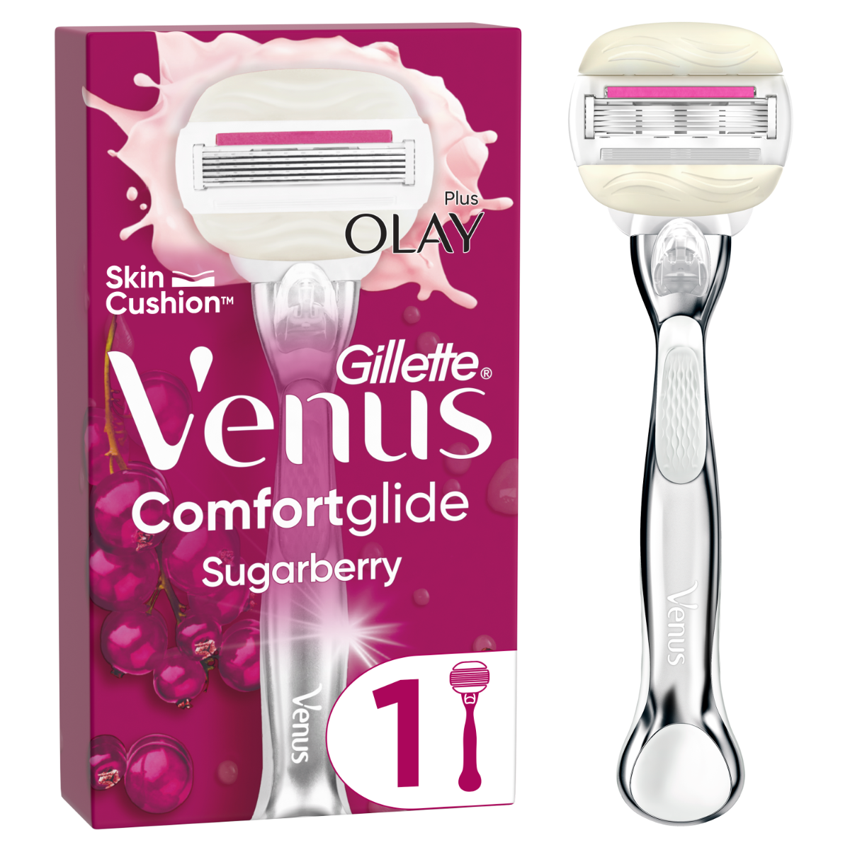 Aparat de ras pentru femei Venus ComfortGlide Sugarberry, 1 bucata, Gillette