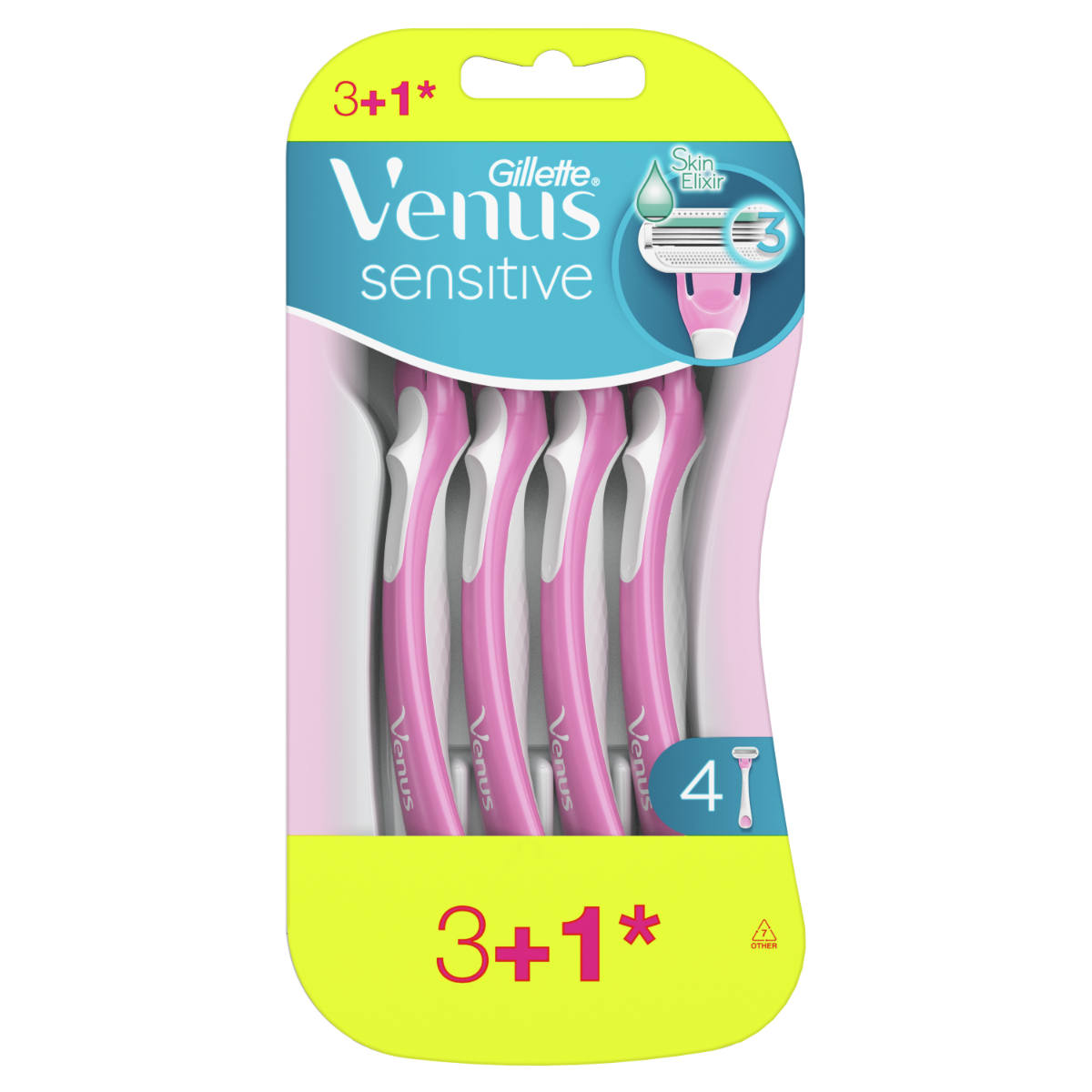 Set aparate de ras de unica folosinta Venus Sensitive, 4 bucati, Gillette