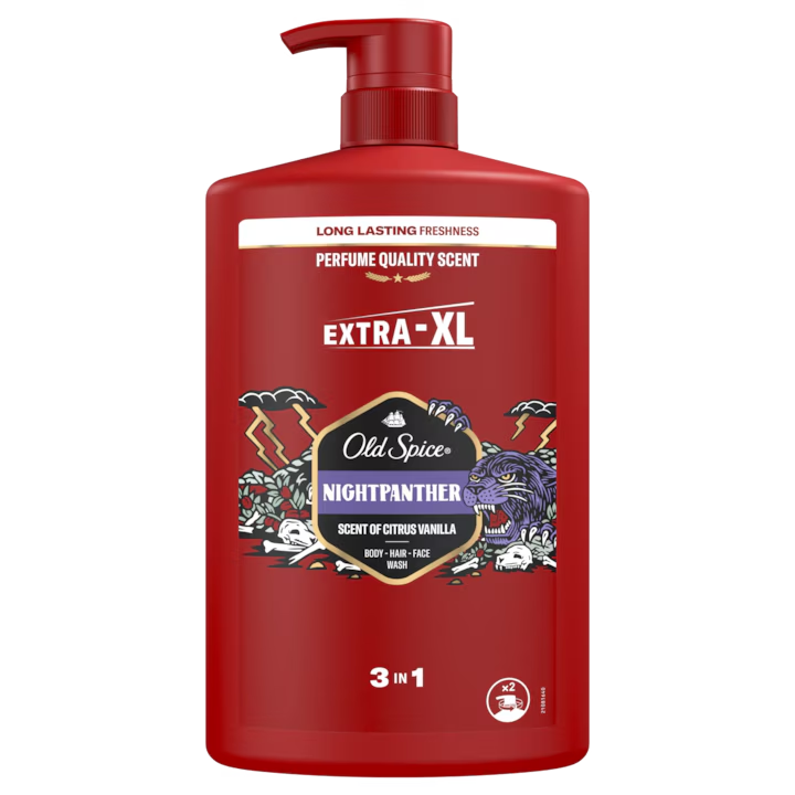 Gel de dus si sampon 3 in 1 NightPanther, 1000ml, Old Spice