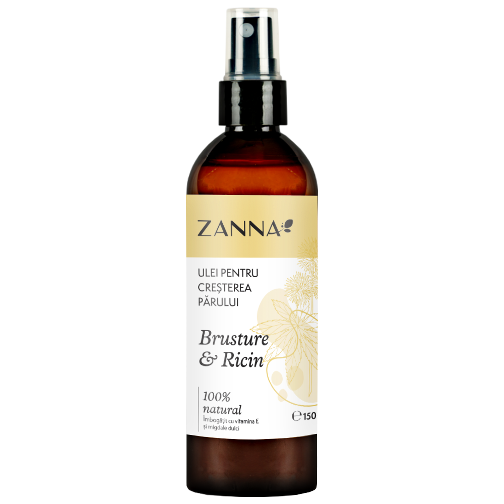 Ulei pentru cresterea parului cu brusture si ricin, 150ml, Zanna